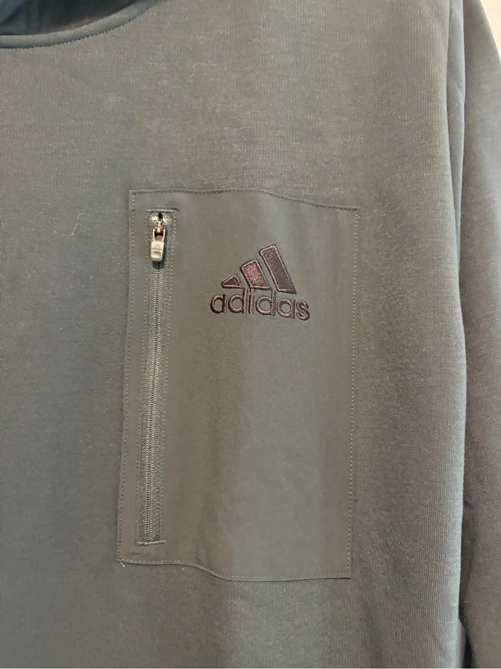 adidas Men's Forest Green Crewneck Hoodie